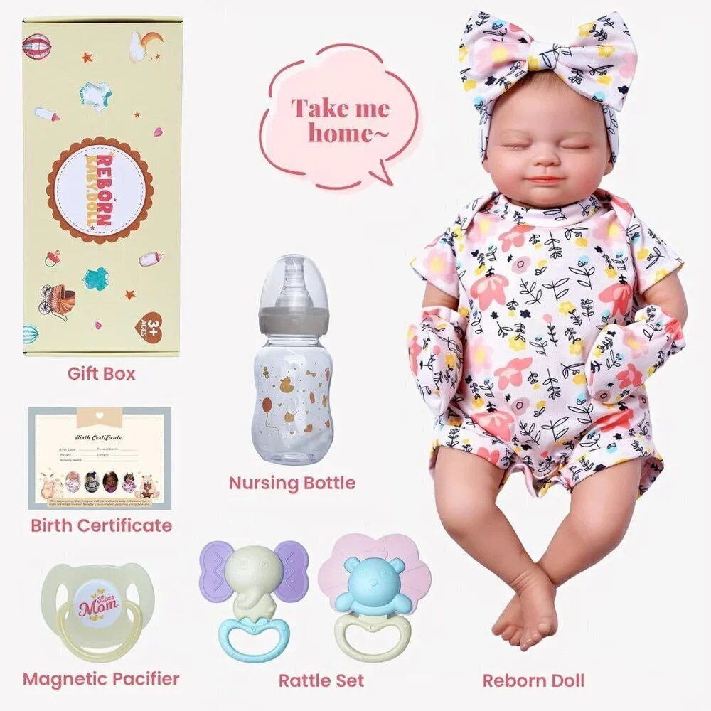 🆕17inch Full Body Silicone Newborn Baby Dolls Poseable Limbs Reborn Girl